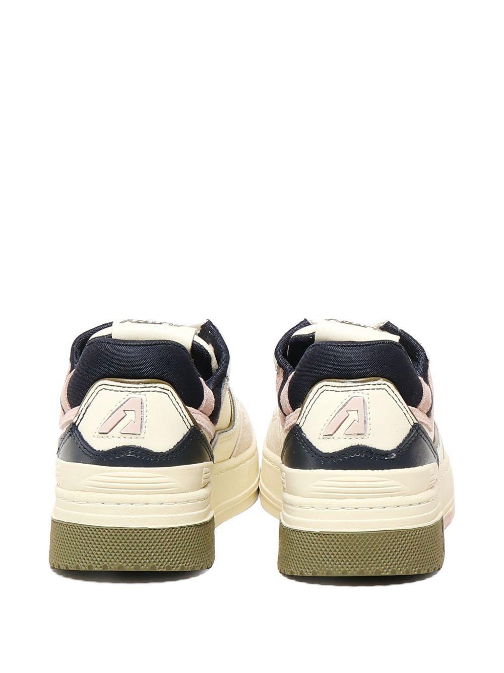 SNEAKERS CLC LOW IN PELLE E SUEDE COLORE BIANCO BLU E ROSA ROLW MC07 AUTRY ACTION SHOES