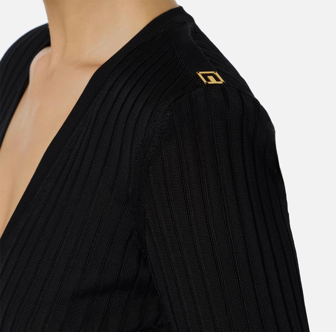Maglia in filato di viscosa con dettagli logo MK21S56E2 110 ELISABETTA FRANCHI