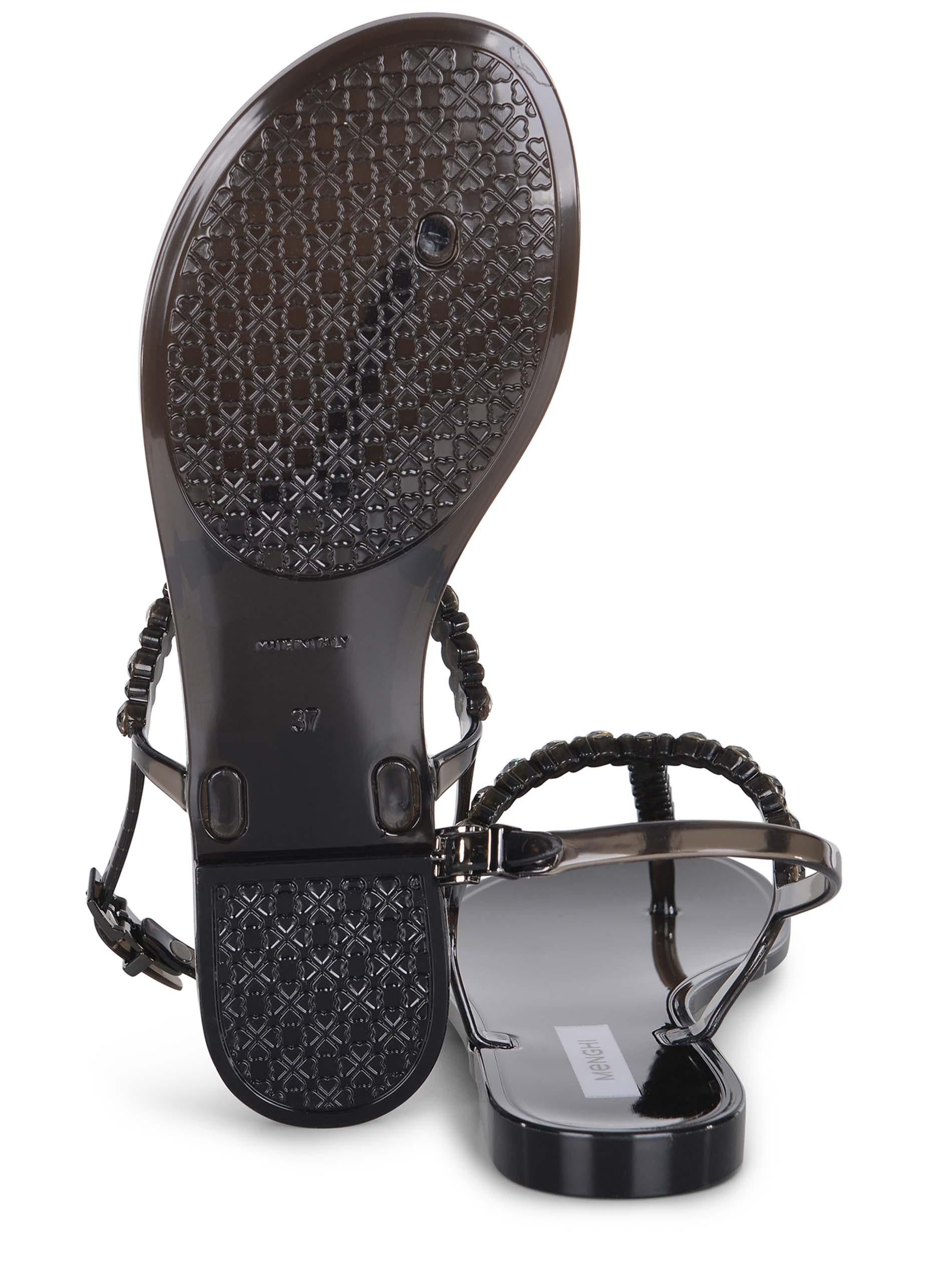 Sandalo donna in gomma con strass 102/SW BLACKGEL MENGHI