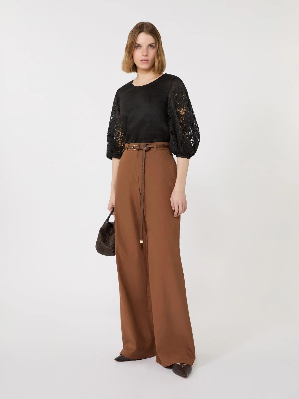 Pantalone in popeline di cotone - Argilla<BR/> MSTFAREA 070 MAX MARA STUDIO
