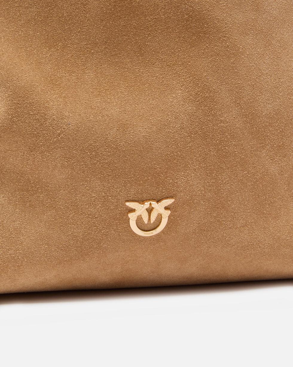Borsa a tracolla grande Bucket Big in suede<BR/> 106834A0F6 L08A PINKO
