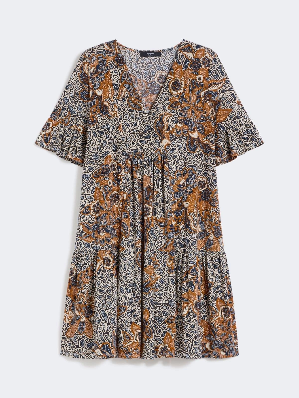Abito in jersey di cotone stampato - BLU<BR/> WKDFUOCO 009 WEEKEND