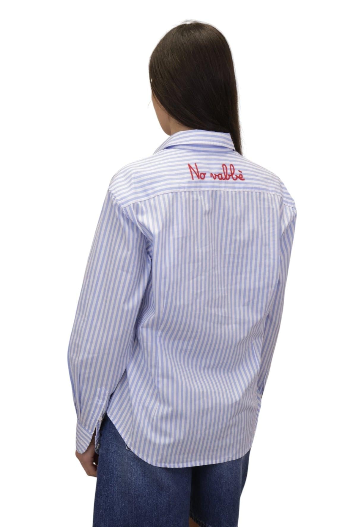 Camicia Mc2 Saint Barth da donna bianca e azzurra con ricamo MDH001 00844L MC2 SAINT BARTH