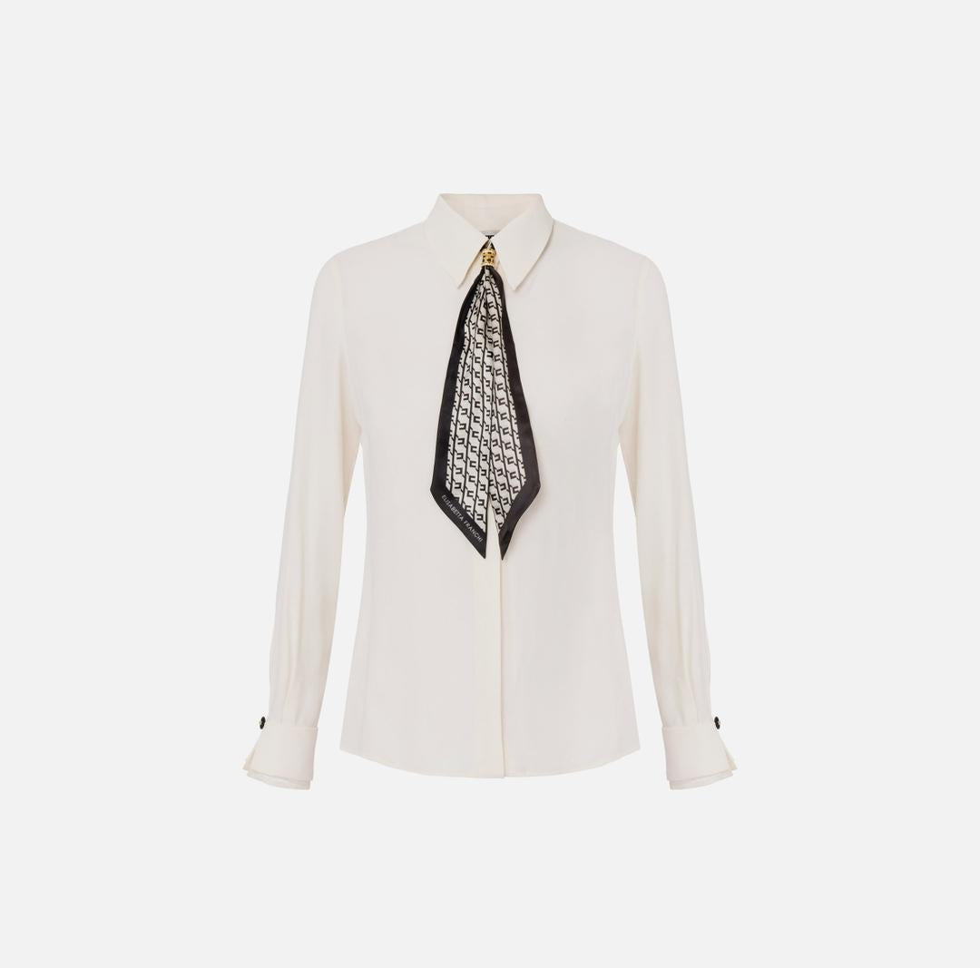 Camicia in georgette con foulard<BR/> CA09356E2 DZ9 ELISABETTA FRANCHI