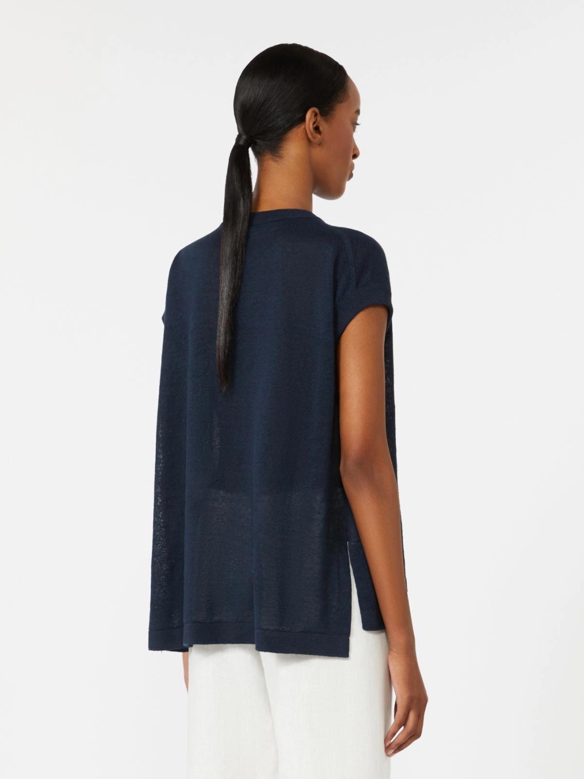 Gilet in filato di lino - Blu<BR/> SMMGHIANDA 003 S MAX MARA 2