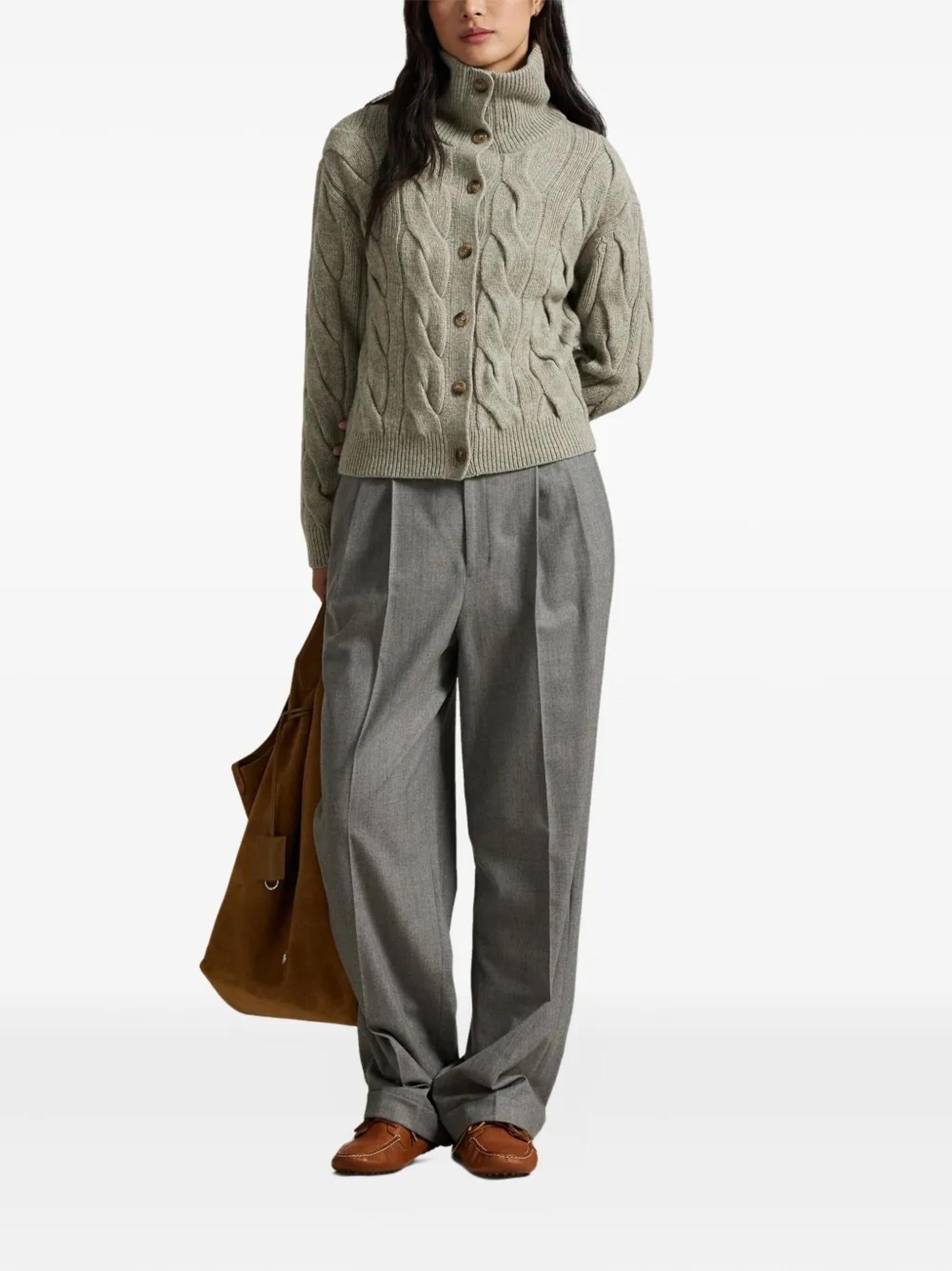 CARDIGAN IN LANA E CASHMERE A TRECCIA<BR/> 211978313 002 RALPH LAUREN