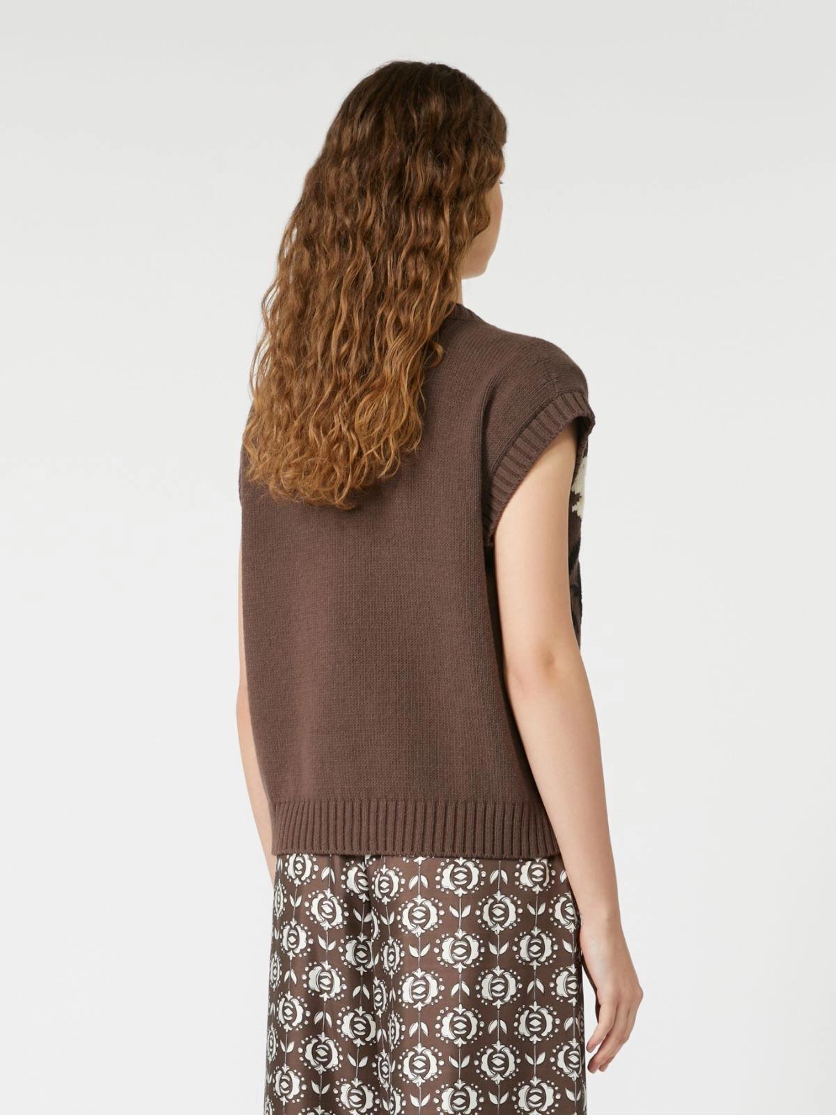 Gilet intarsiato in misto cotone CRUSCA 001 WEEKEND