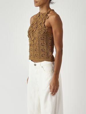 Top donna Nymphea Pinko in pizzo macramè 106863A3B8 L25 PINKO