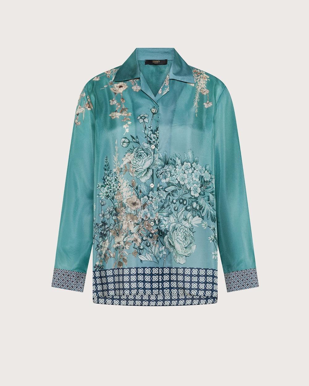 Giacca camicia in seta stampata<BR/> CA1491410137 834 SEVENTY
