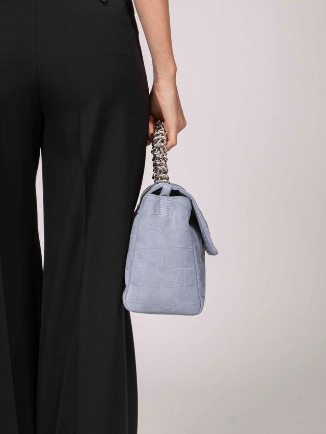Borsa Sveva Twilight Piccola a mano in nabuk stampa cocco B01999TWL CIELO ORCIANI
