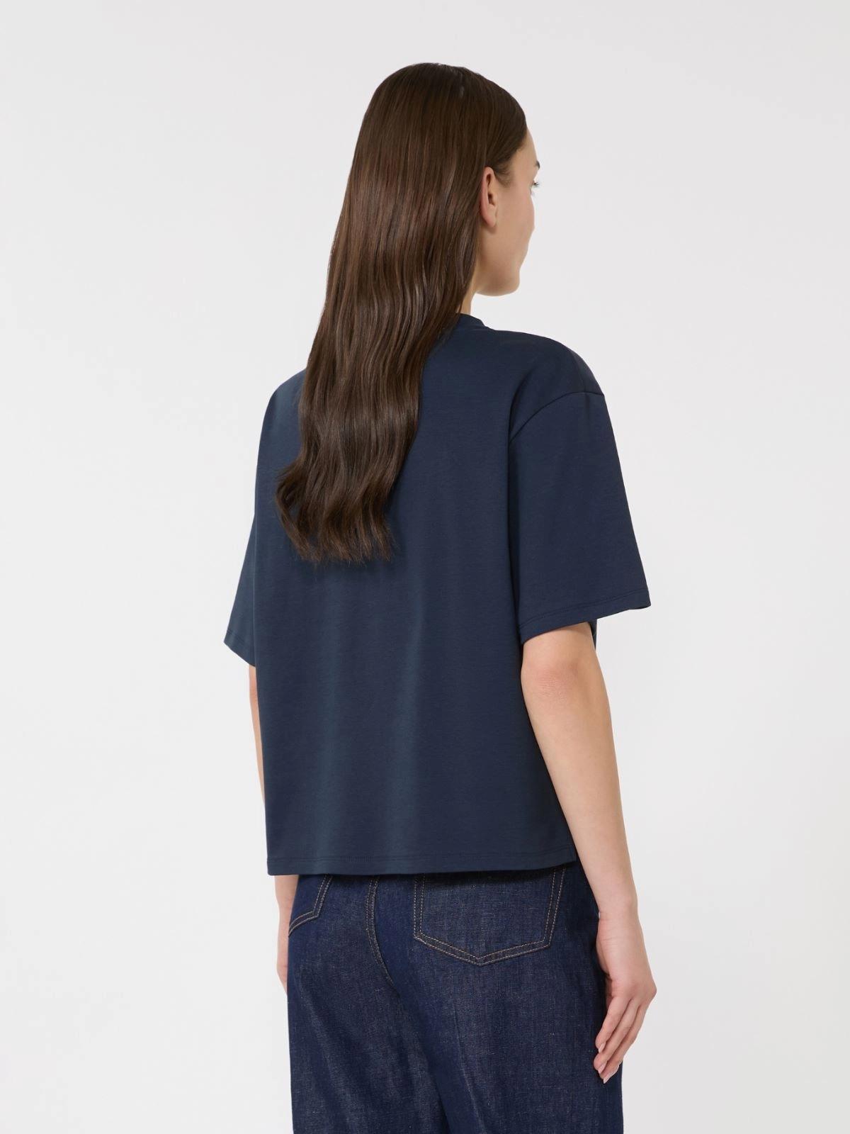 T-shirt in jersey di cotone con stampa - Blu<BR/> WKDSABATO 004 WEEKEND