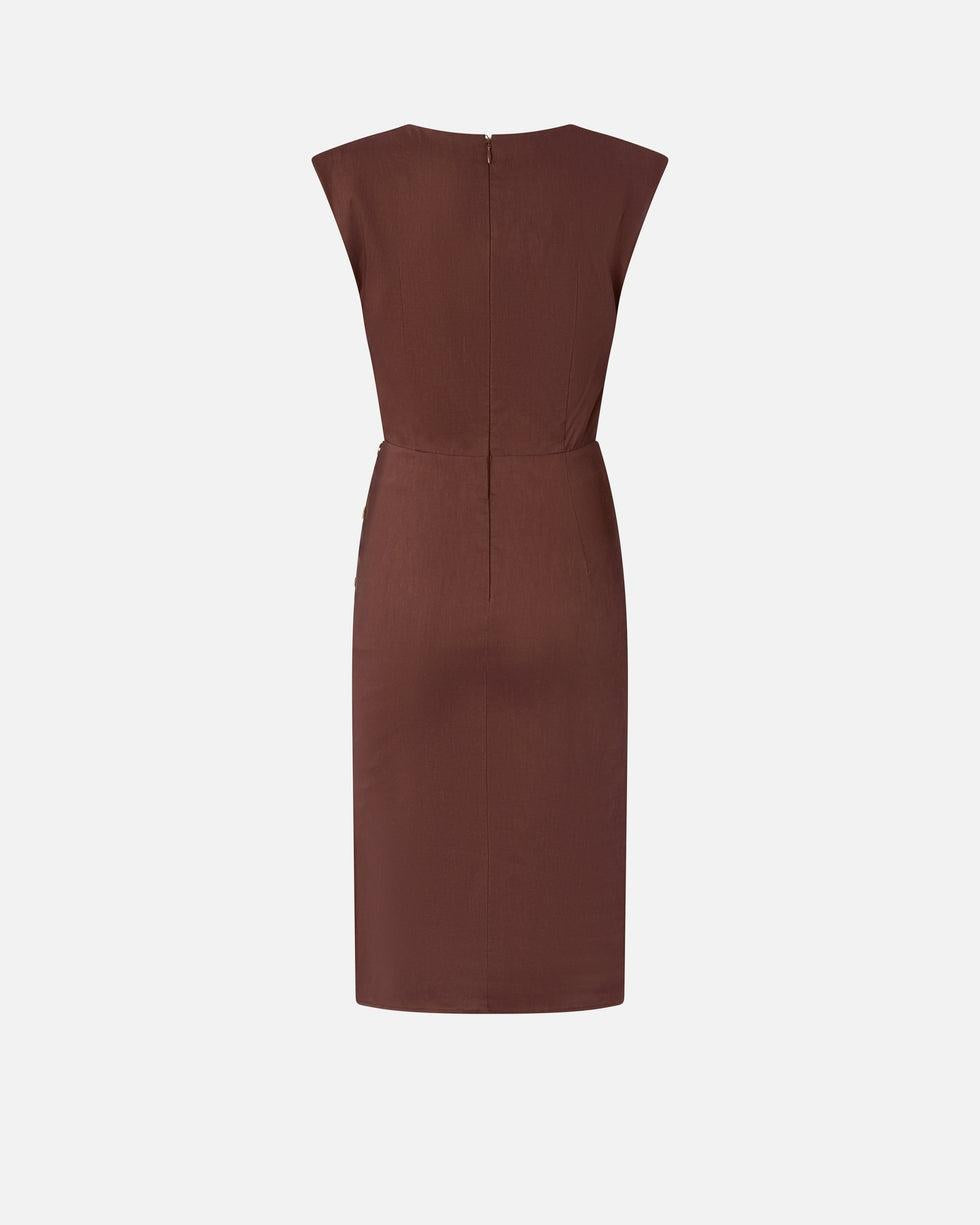 Abito longuette aderente in lino<BR/> 106521A34I L78 PINKO