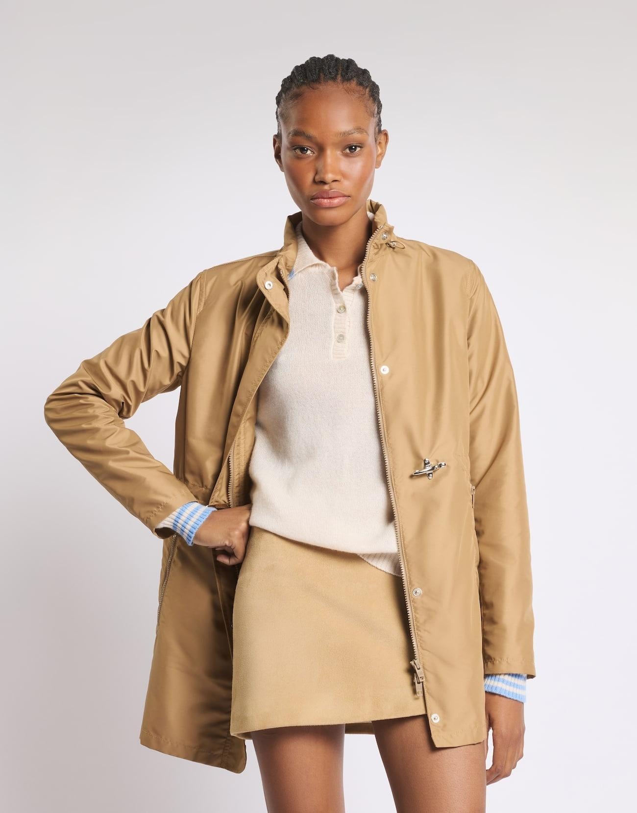 Virginia Coat in Popeline Tecnico<BR/> NAW50523960AX2 C806 FAY