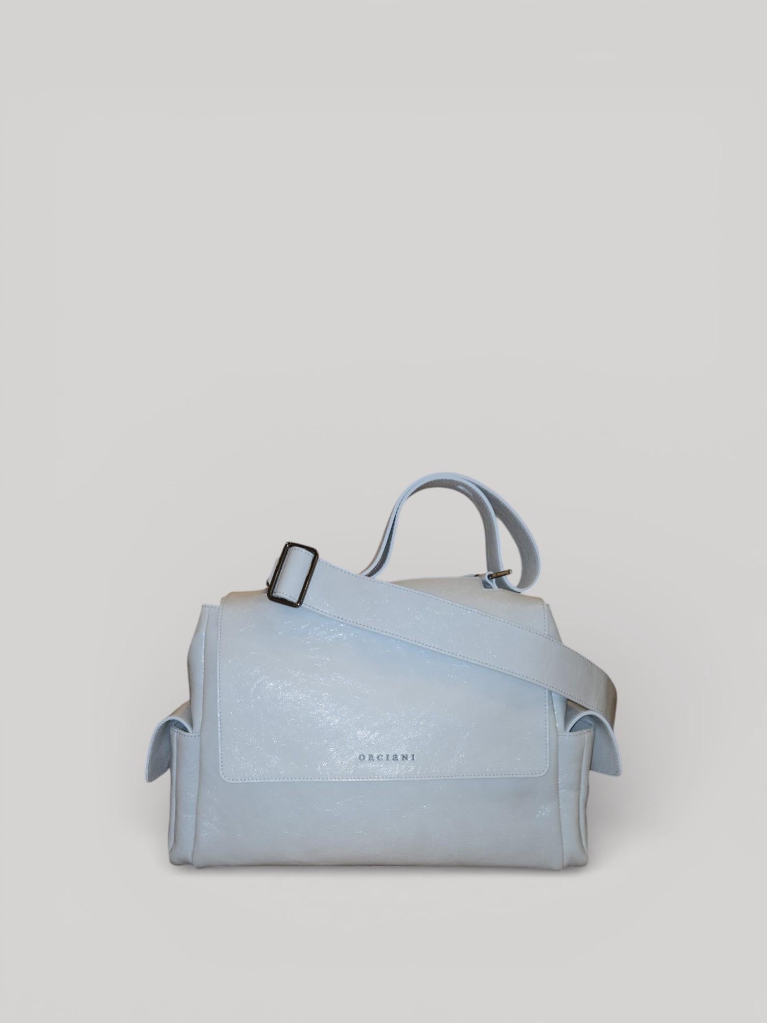 Borsa Sveva Stark Midi a spalla in pelle con tracolla BT2006STK GESSO ORCIANI