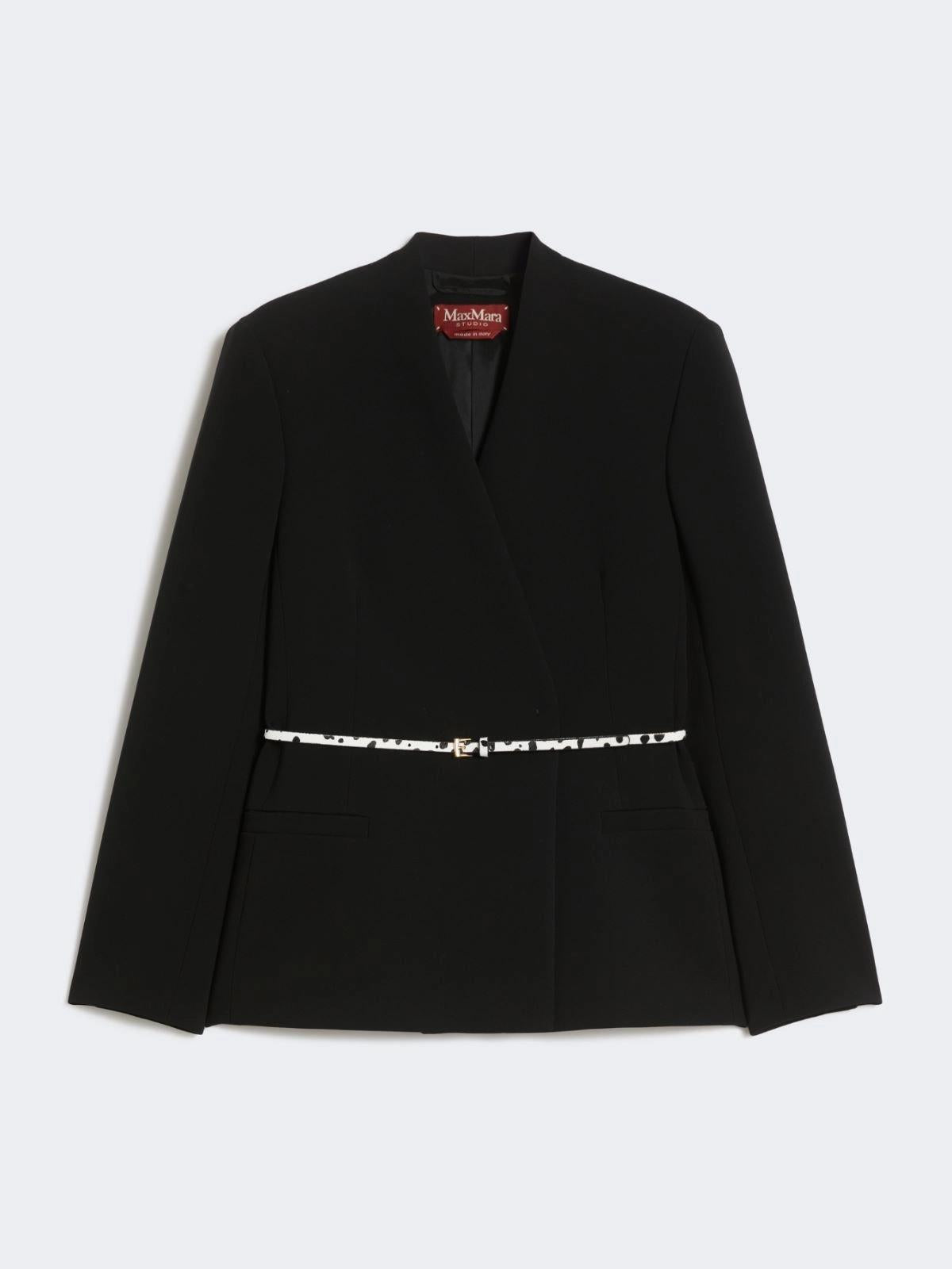 MSTQUINOA<BR/>Giacca doppiopetto in cady con cintura - Nero<BR/> MSTQUINOA 001 MAX MARA CAPSULE
