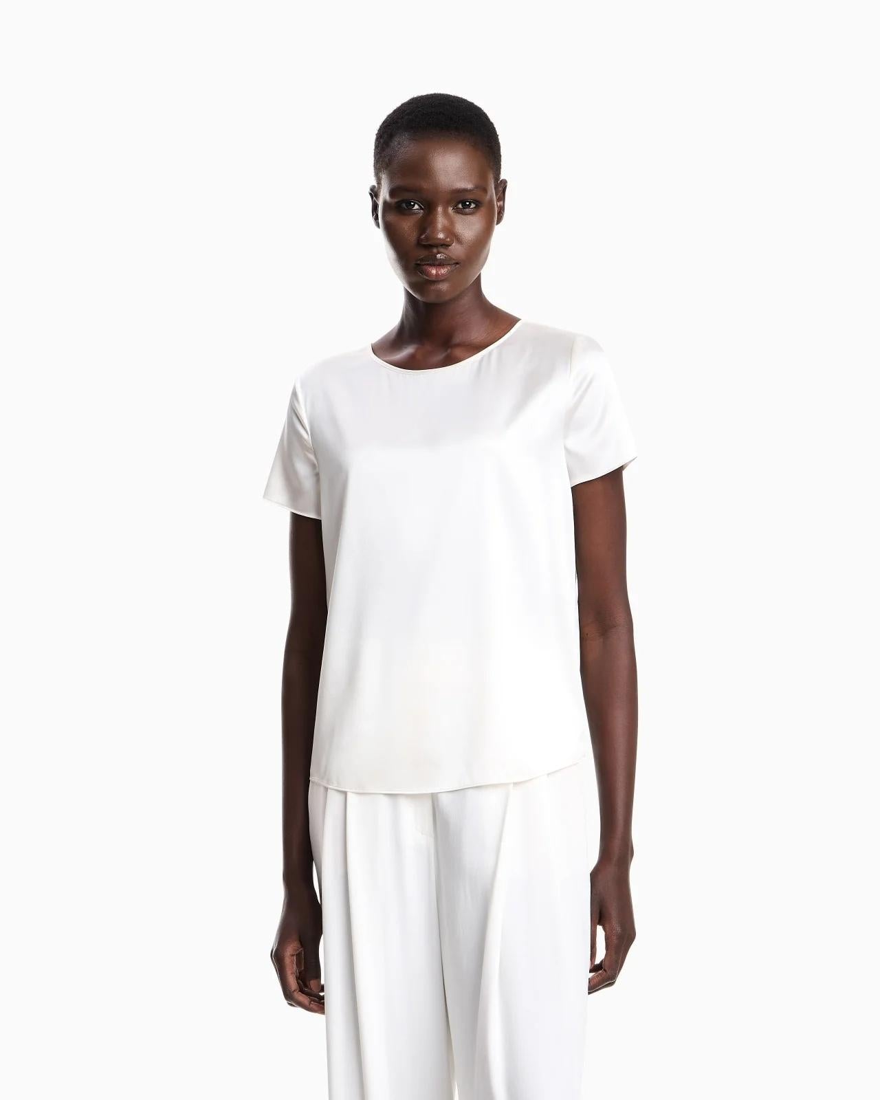 Blusa in raso di seta 8N2K152NXXZ 101 ARMANI