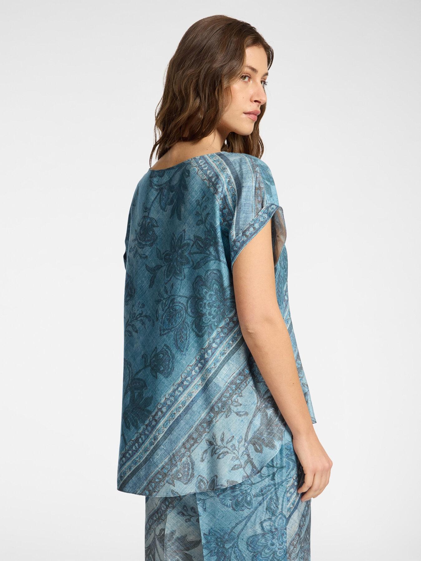 Blusa raso viscosa stampata<BR/> 2005P000225N 01 ELENA MIRO
