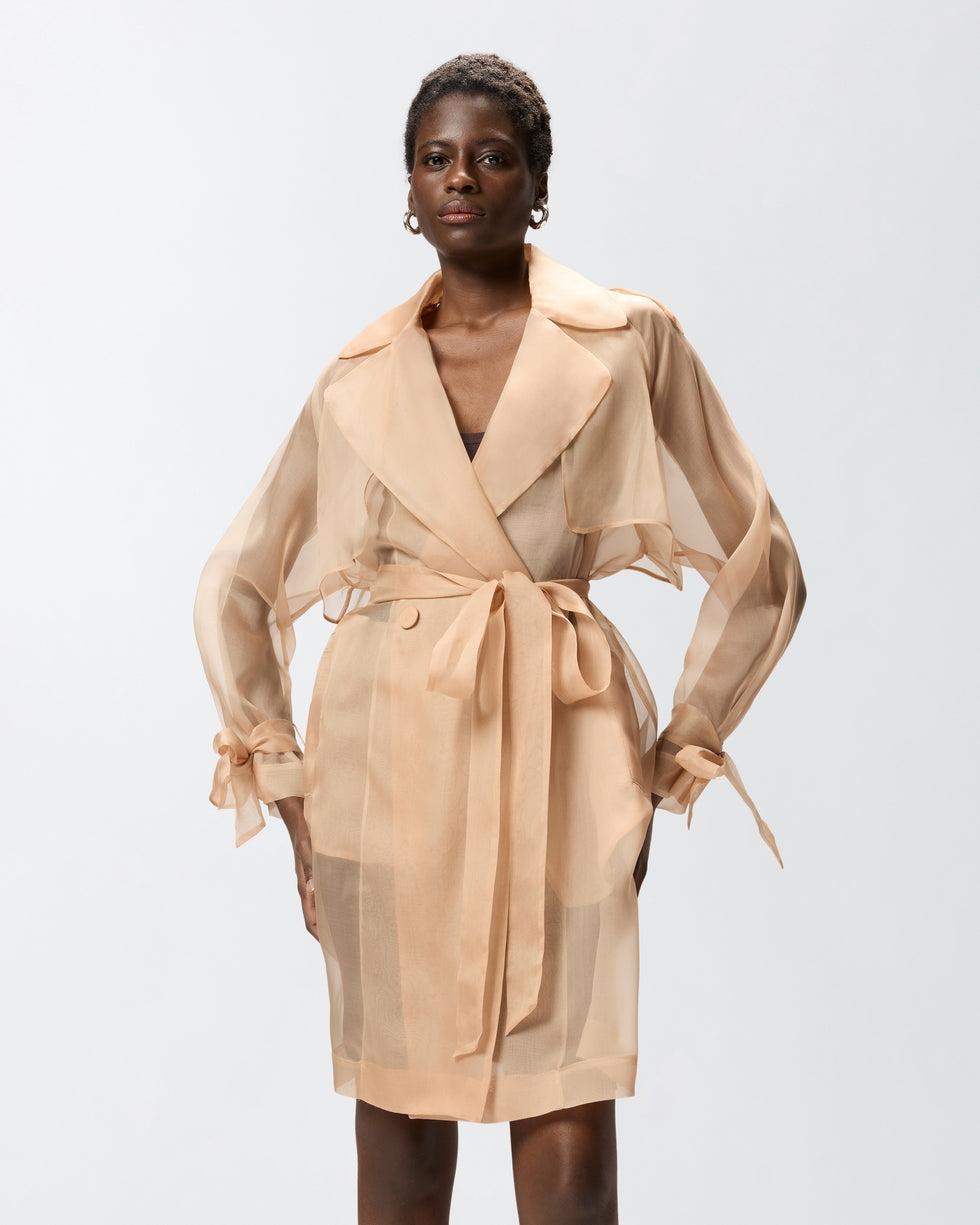 Trench in organza di seta<BR/> 106614A2DJ Q35 PINKO