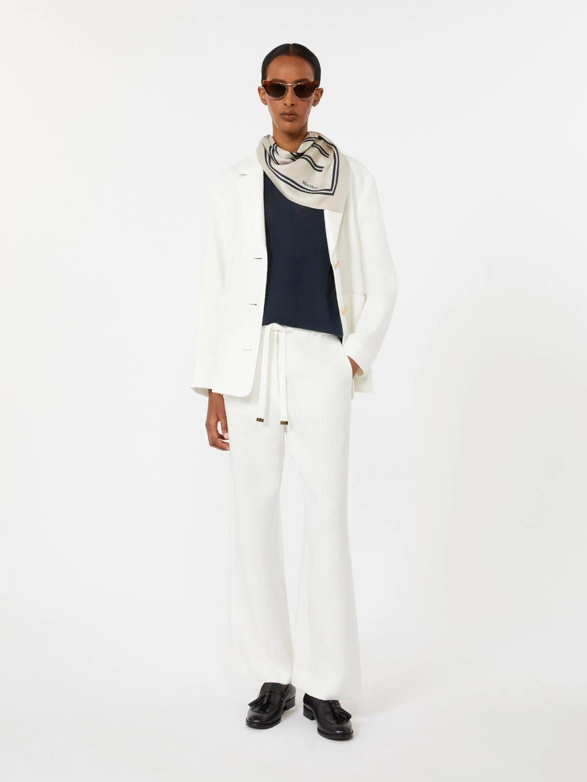 Gilet in filato di lino - Blu<BR/> SMMGHIANDA 003 S MAX MARA 2