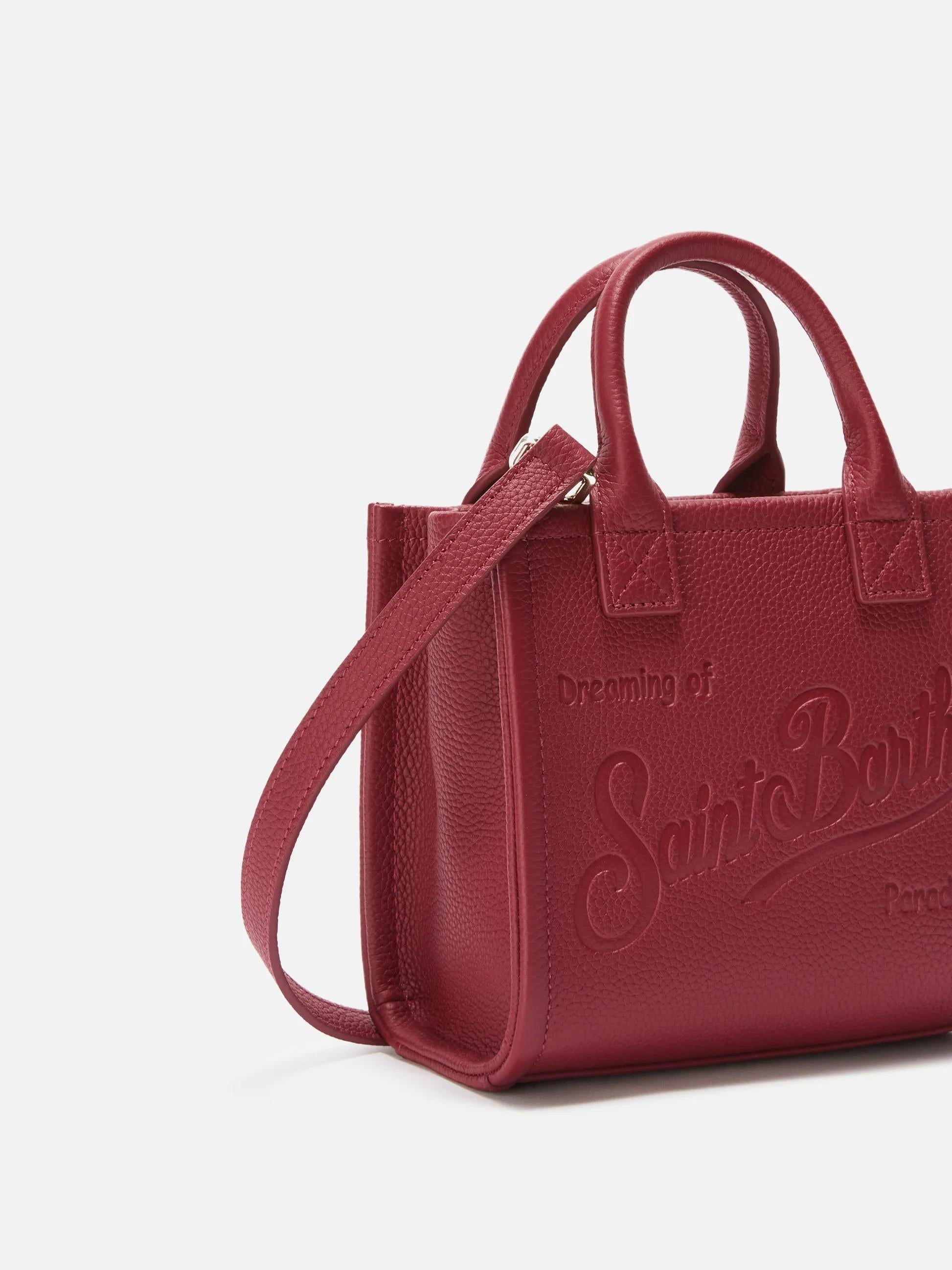 Borsa a spalla Vanity Bag Mini in pelle martellata bordeaux VANMI001 00777I MC2 SAINT BARTH
