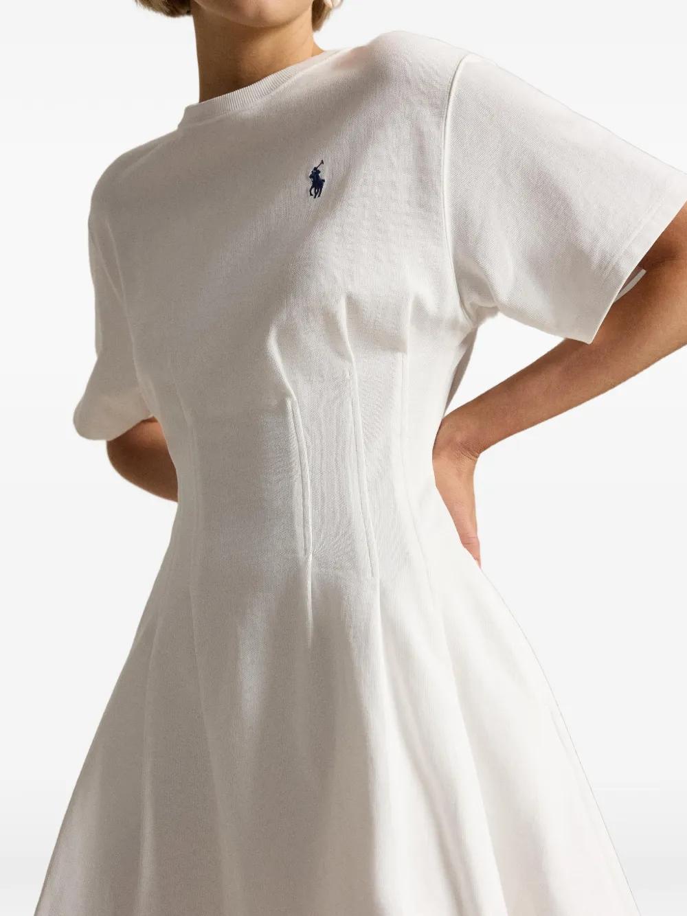 abito plissettato in jersey di cotone<BR/> 211A96342 002 RALPH LAUREN