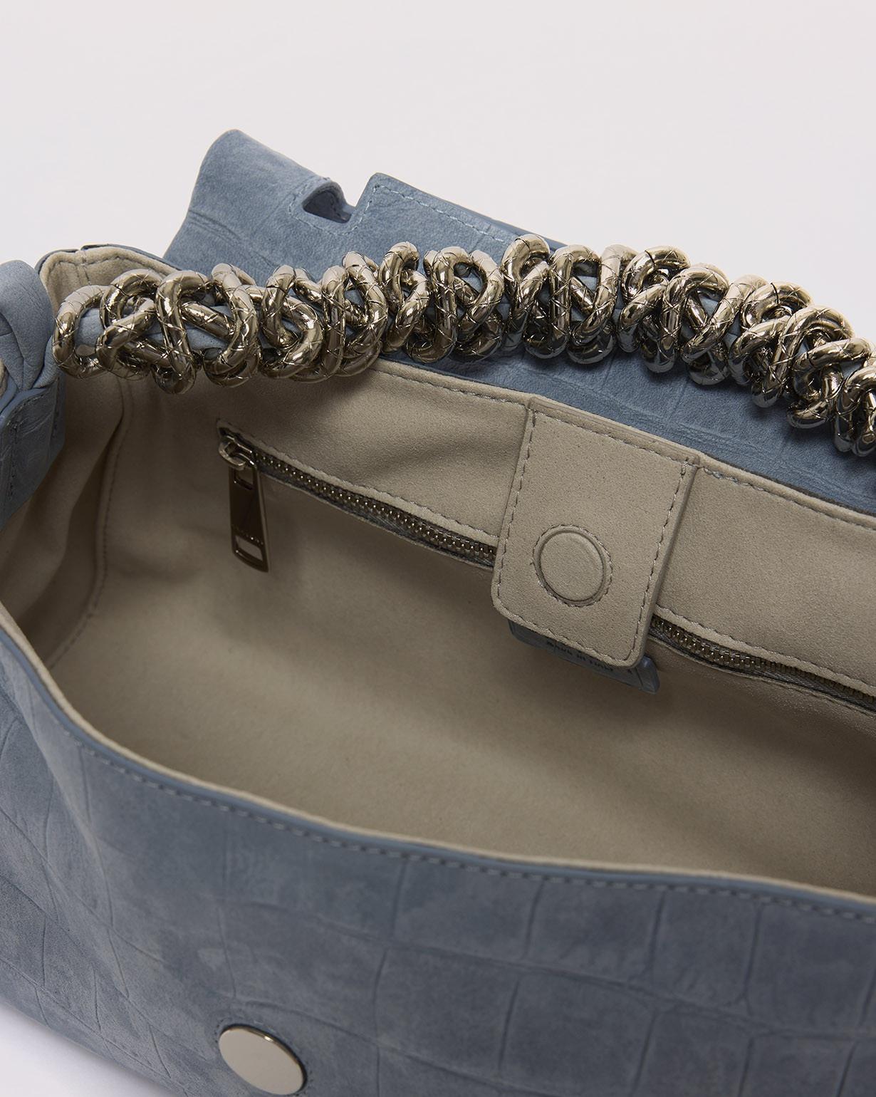 Borsa Sveva Longuette Twilight a spalla in nabuk stampa cocco B02159TWL CIELO ORCIANI