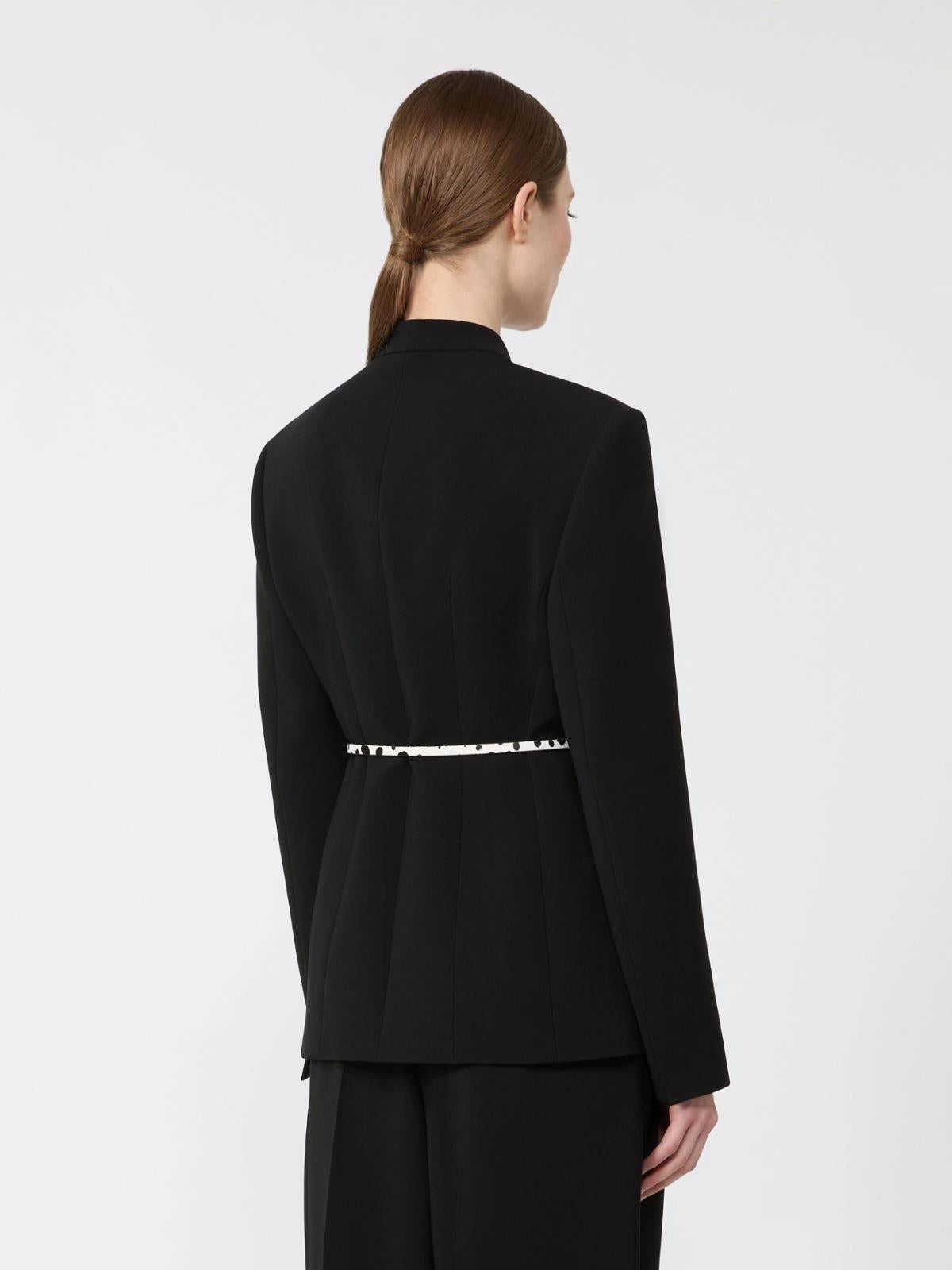 MSTQUINOA<BR/>Giacca doppiopetto in cady con cintura - Nero<BR/> MSTQUINOA 001 MAX MARA CAPSULE