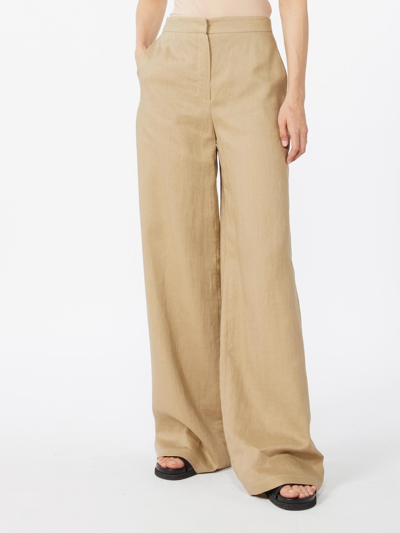 Pantaloni in Lino Corda Tapioca MSTTAPIOCA 007 MAX MARA STUDIO
