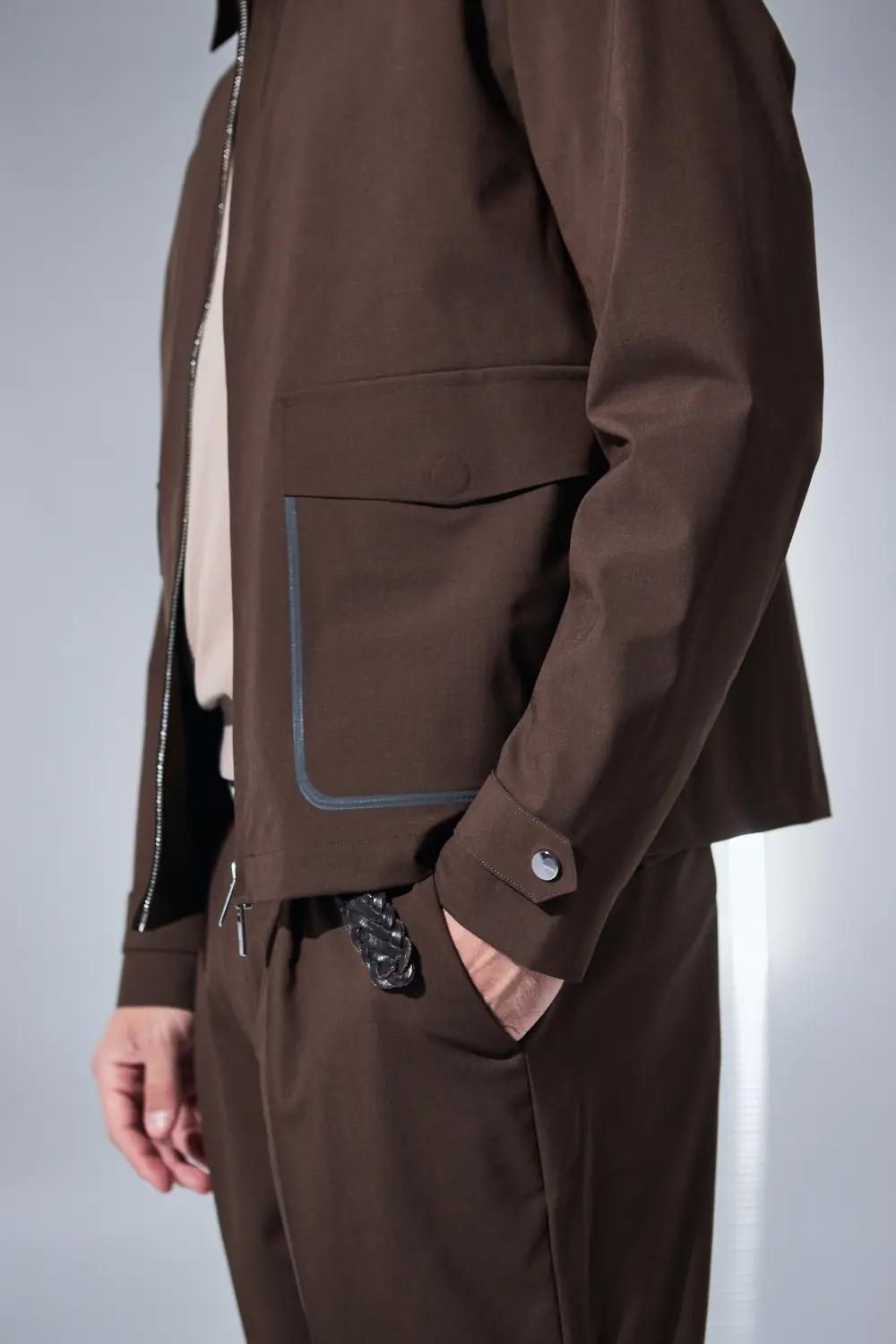 Giacchetto con zip marrone 1440014 MORO HESKIMO