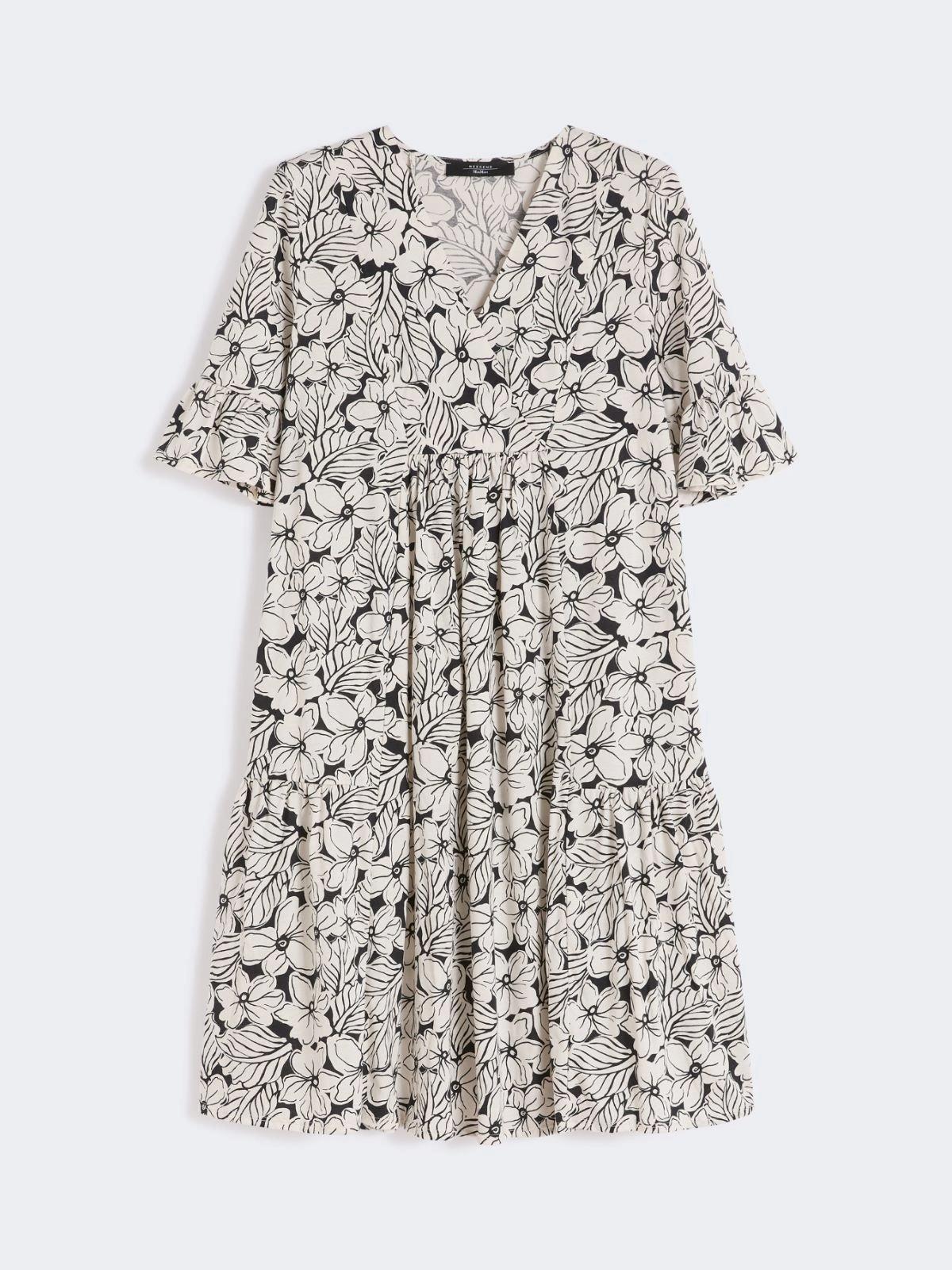 Abito in jersey di cotone stampato - NERO<BR/> WKDFUOCO 002 WEEKEND