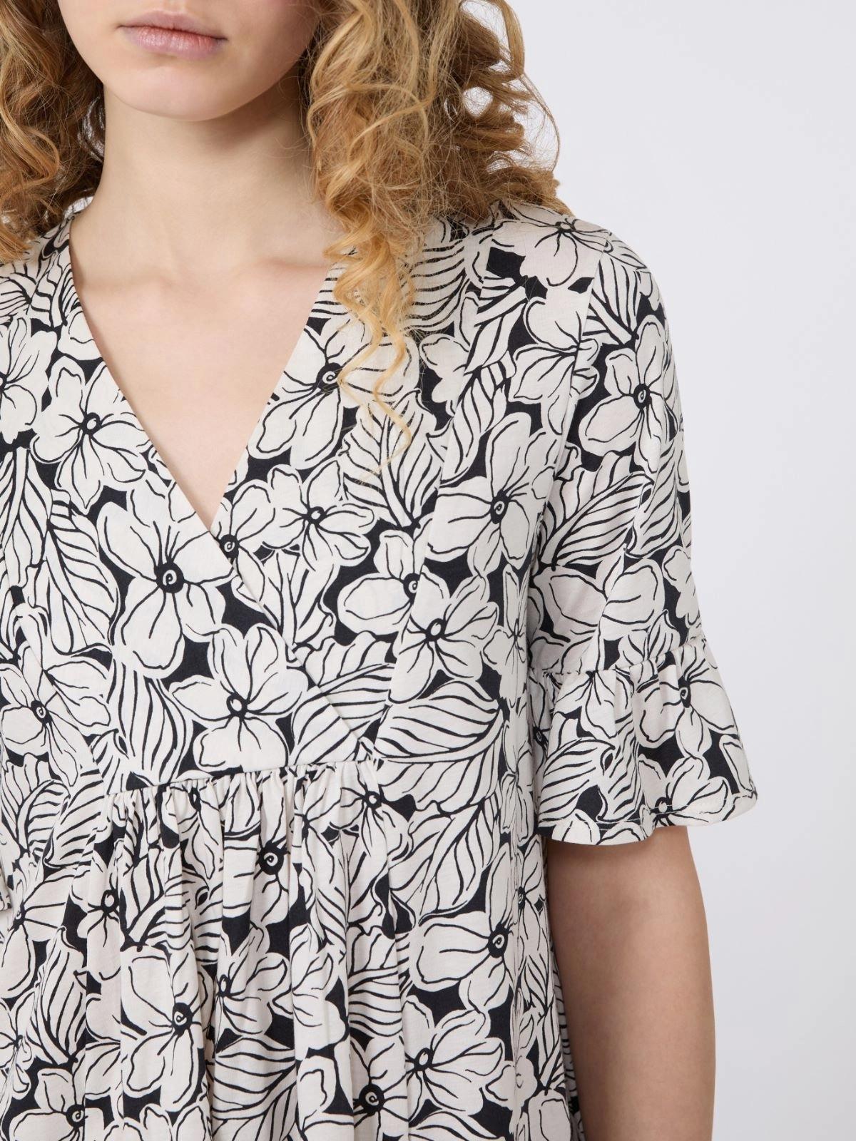 Abito in jersey di cotone stampato - NERO<BR/> WKDFUOCO 002 WEEKEND