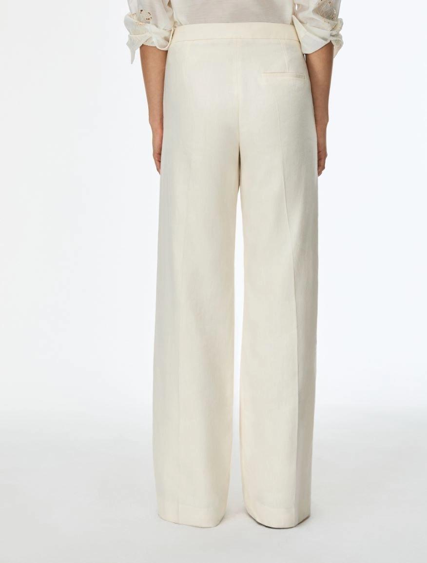 PANTALONI IN MISTO LINO<BR/>Avorio IBLCANALE 001 IBLUES