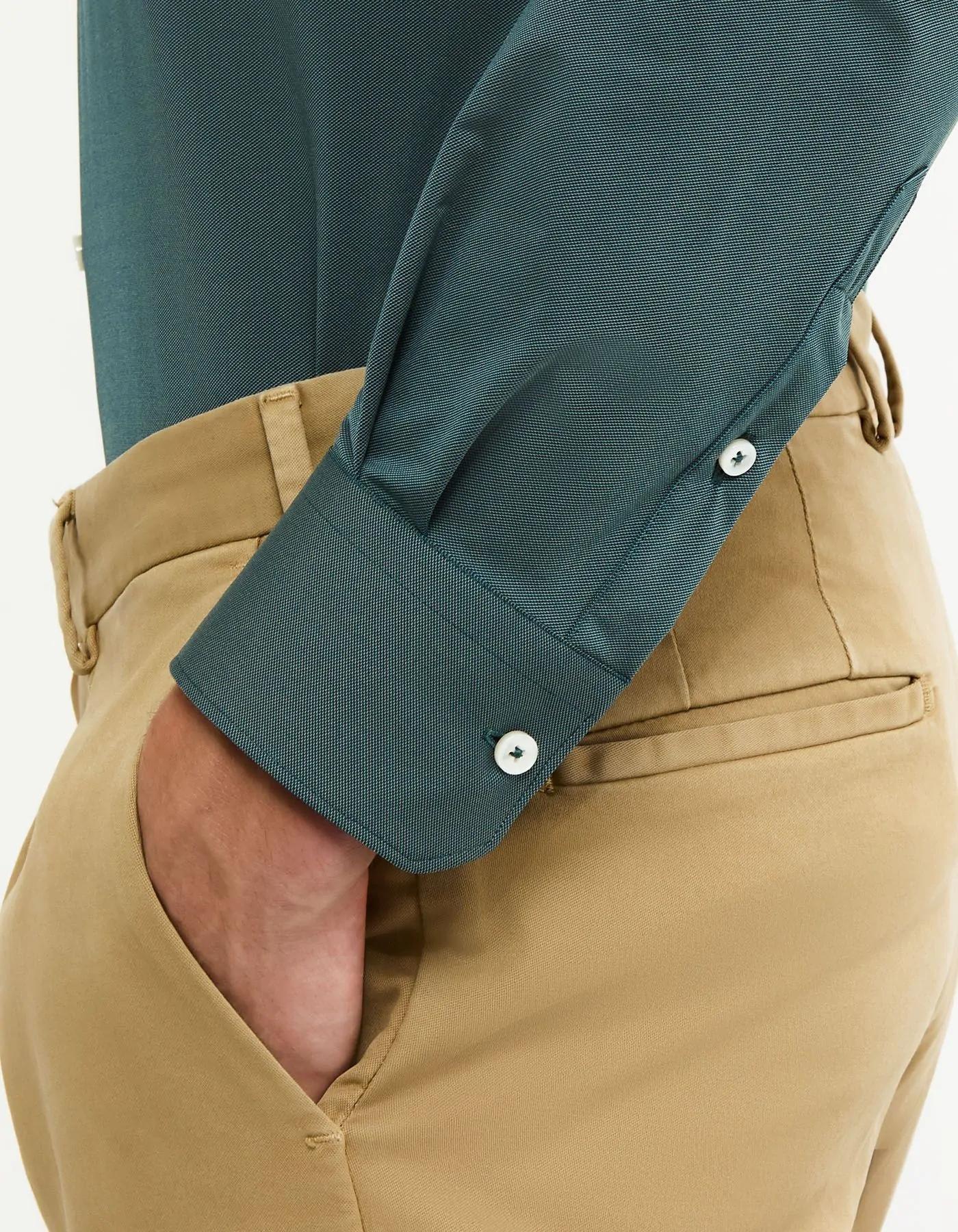 Camicia Collo francese piccolo Tinta Unita Armaturato Ottanio<BR/> ACT53111460 061 XACUS