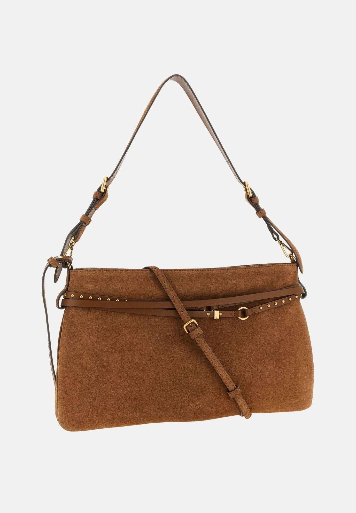 Borsa a spalla grande Belt Bag Big in suede 105903A0F6 L17Q PINKO