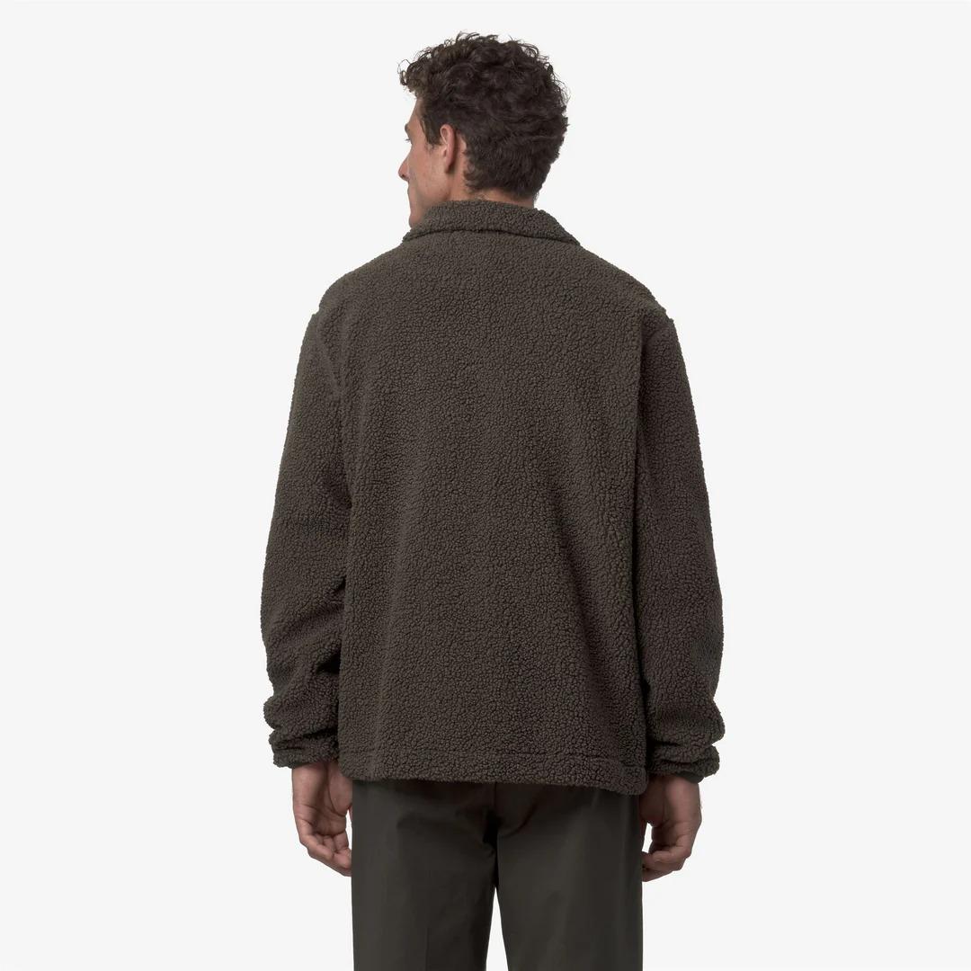 CAMERON SHERPA POLAR<BR/>BLACK OLIVE COMBO<BR/>Giacca in pile Sherpa reversibile da uomo K61322W B38 K-WAY