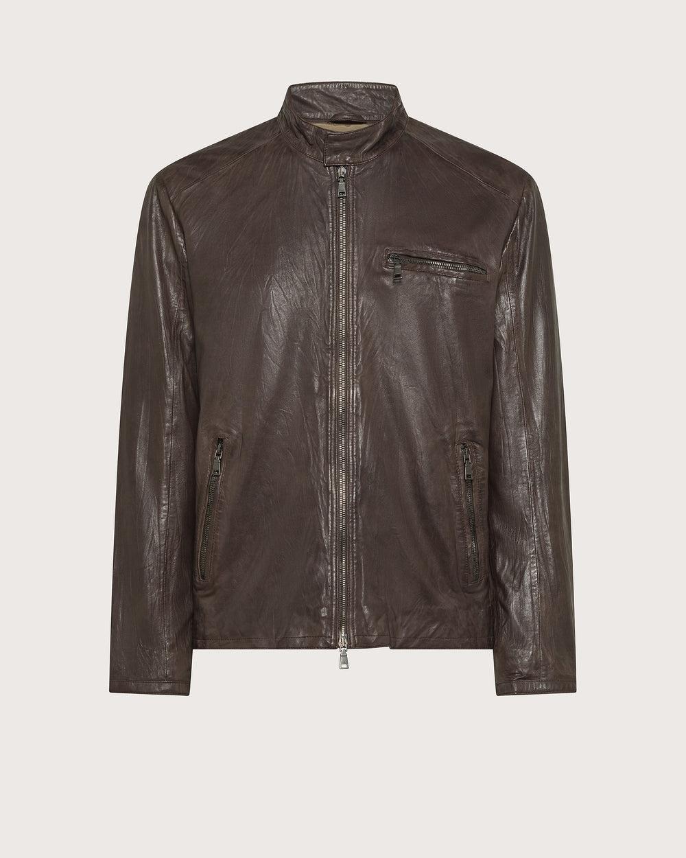 Giubbino in nappa leggera effetto stropicciato<BR/> CS1802380106 245 SEVENTY