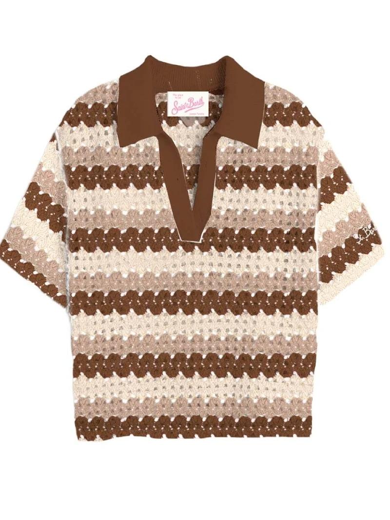 Polo Lala Jr in maglia misto cotone fantasia LAA0001 08955L MC2 SAINT BARTH