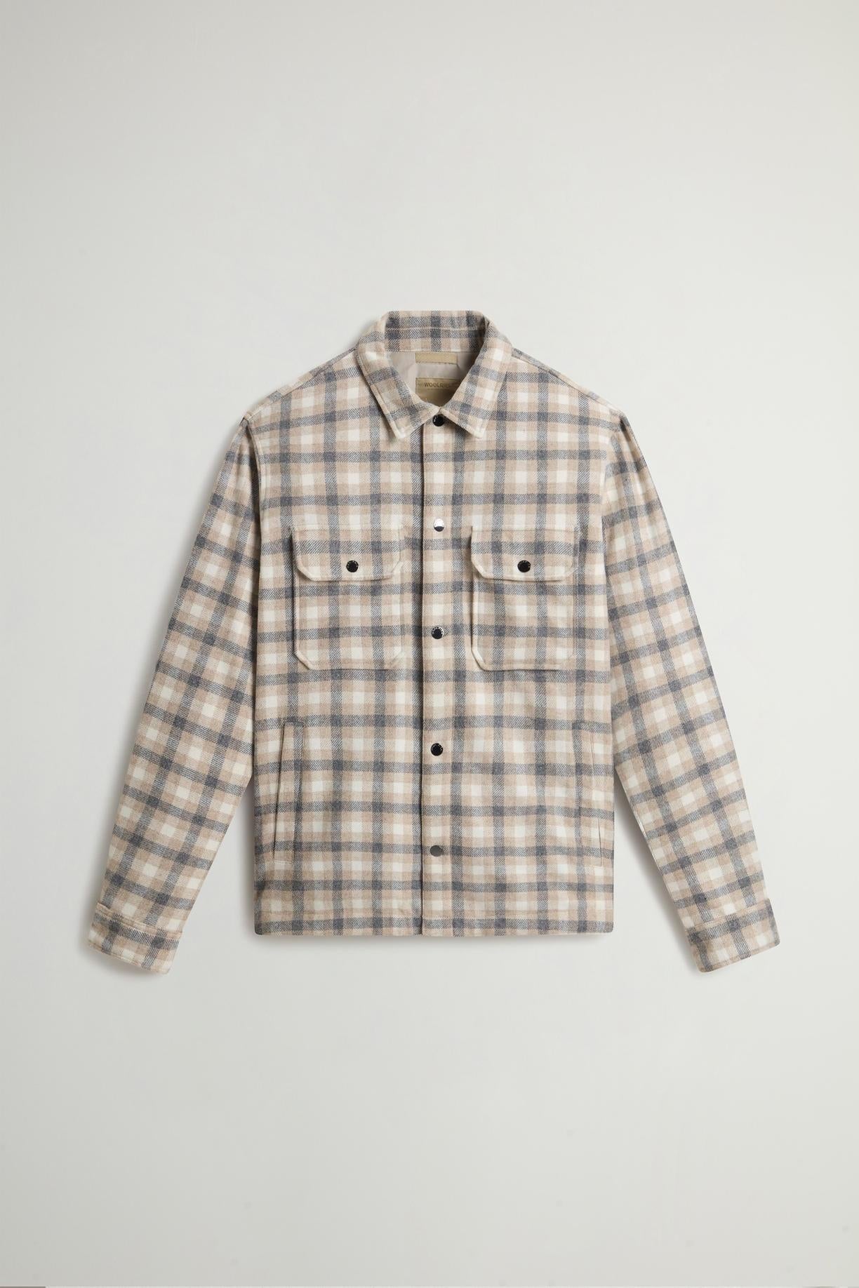 Giacca a camicia Alaskan Check in misto lana italiana riciclata<BR/> CFWOOS2018MRUT3046 8918 WOOLRICH