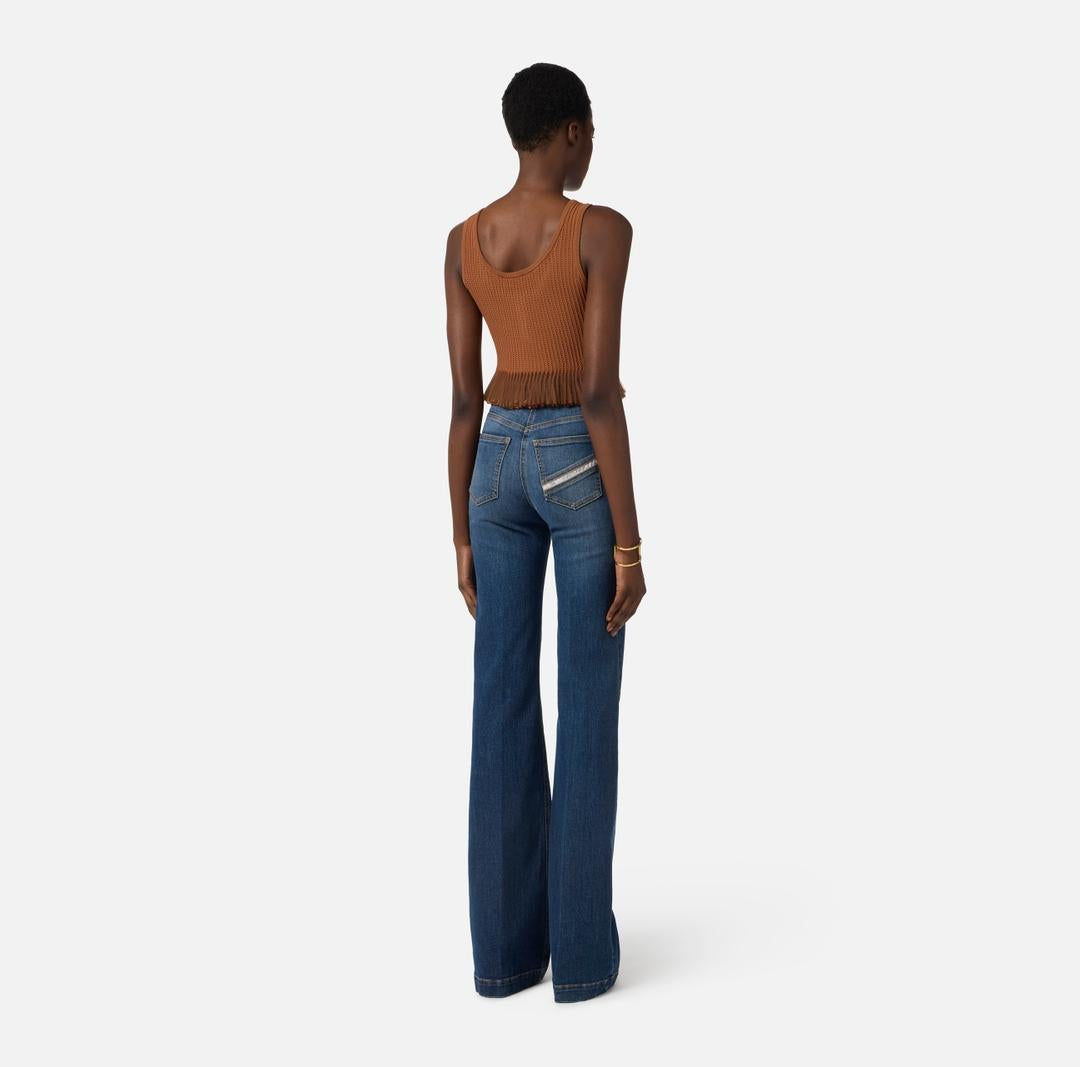 Top in maglia à jour<BR/> TK74B61E2 600 ELISABETTA FRANCHI