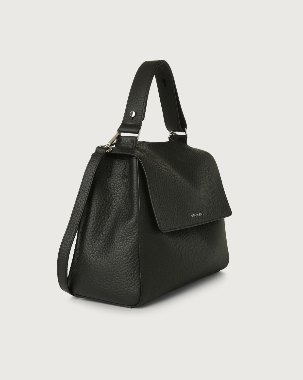 Borsa Sveva Soft Media a spalla in pelle con tracolla BT2006SOF NERO ORCIANI