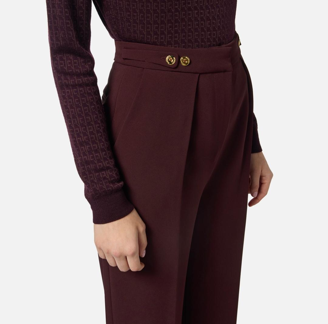 Pantaloni in crêpe con accessorio gioiello PA09956E2 EA4 ELISABETTA FRANCHI