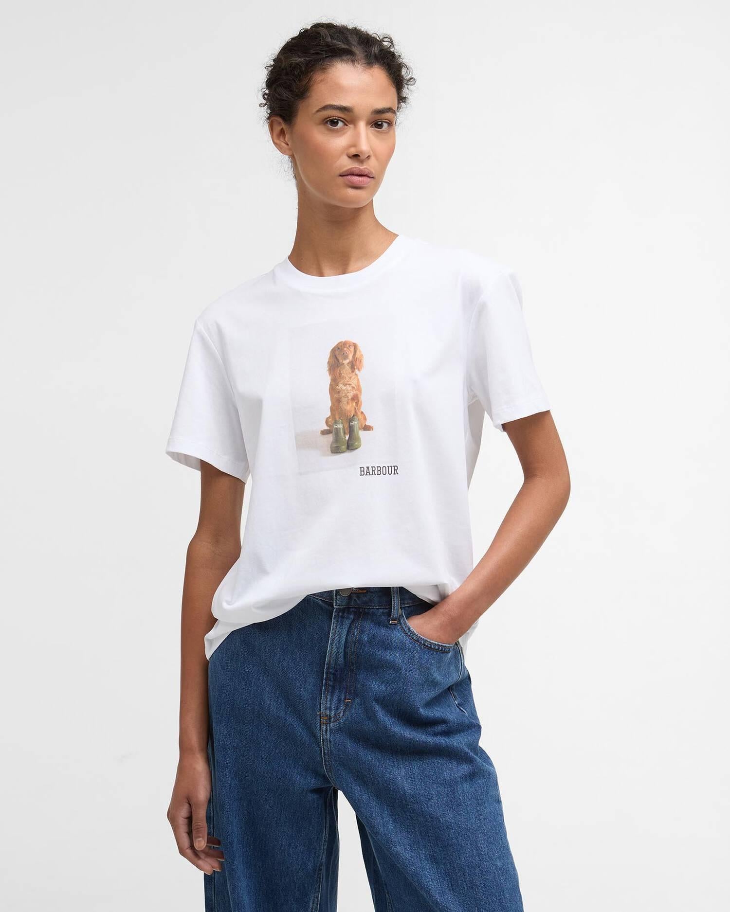 T-shirt con stampa Bedale<BR/> LTS0715LTS WH11 BARBOUR