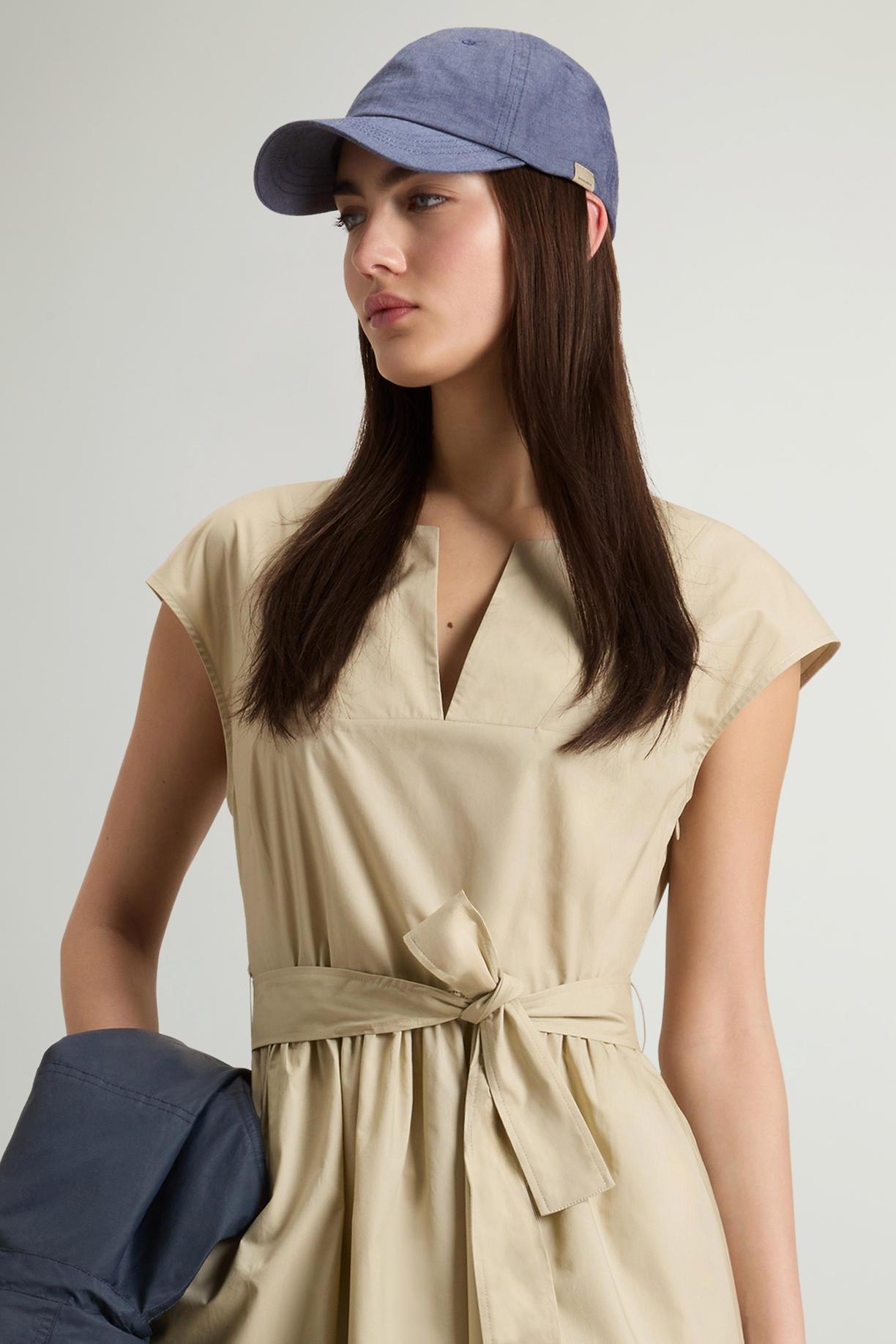 Vestito in popeline di puro cotone con cintura<BR/> CFWWDR2028FRUT3944 8640 WOOLRICH