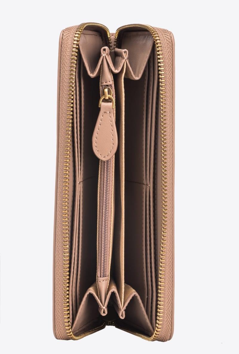 Portafoglio zip-around in pelle
