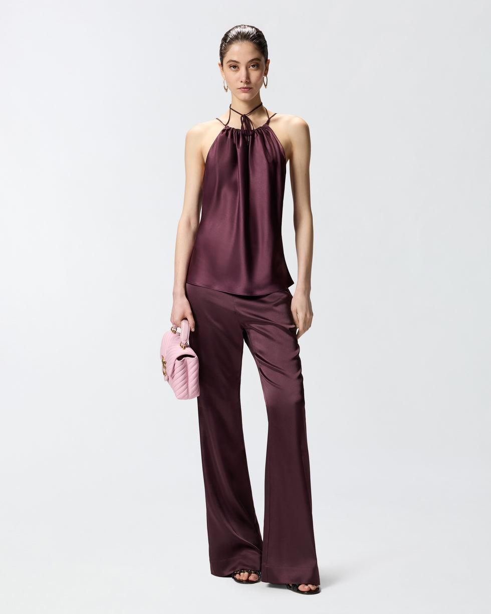 Pantaloni svasati in satin<BR/> 106434A361 R57 PINKO