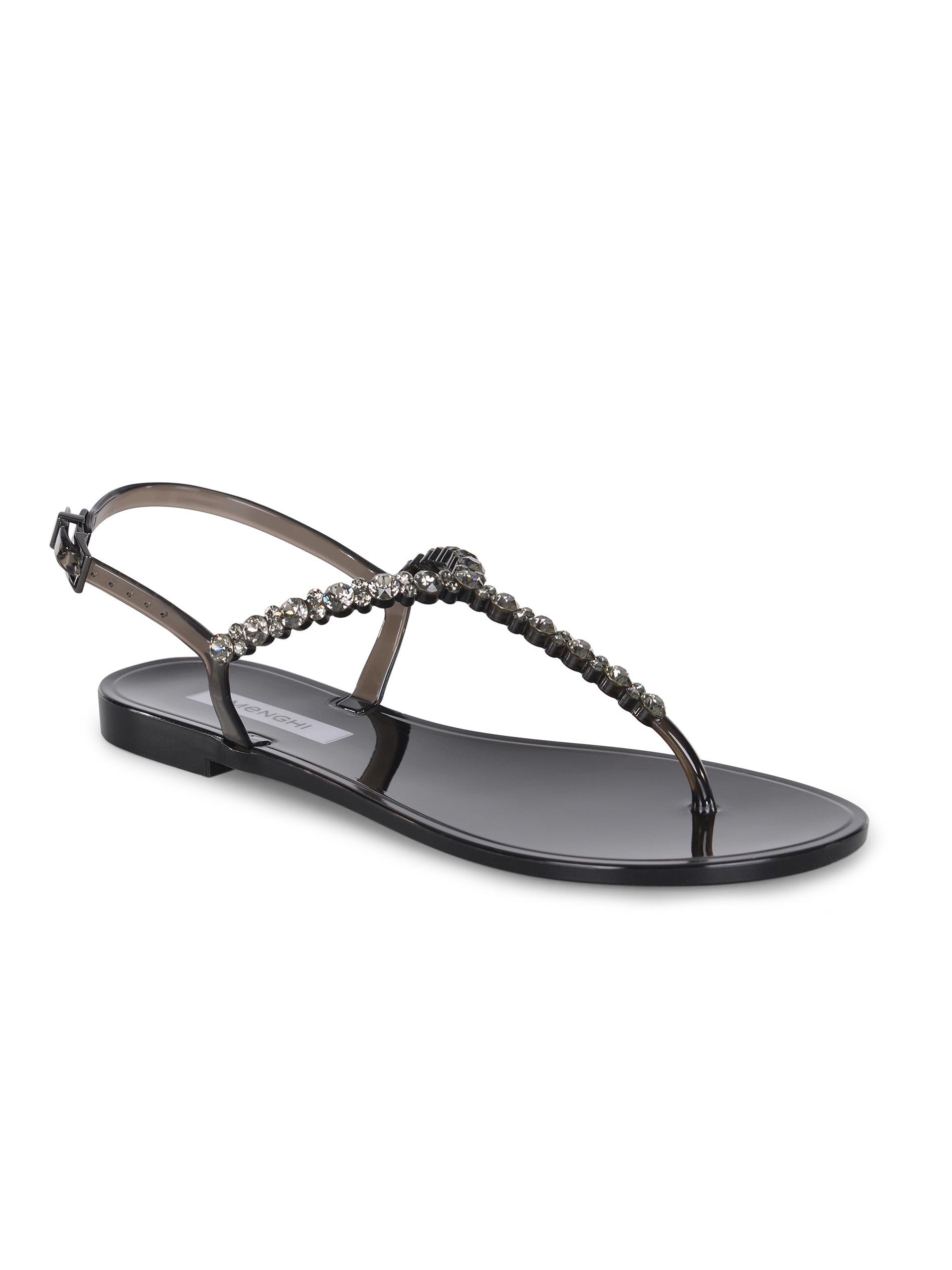 Sandalo donna in gomma con strass 102/SW BLACKGEL MENGHI