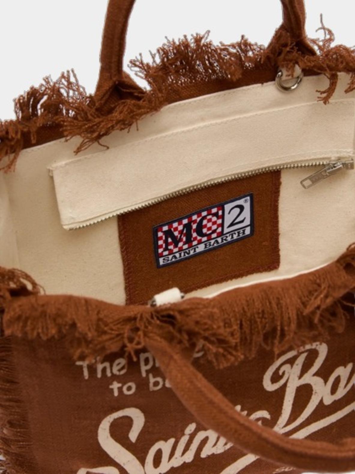 Borsa Colette in lino marrone