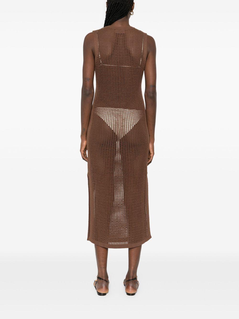 Abito midi in maglia traforata senza maniche EIE0001 09459L MC2 SAINT BARTH