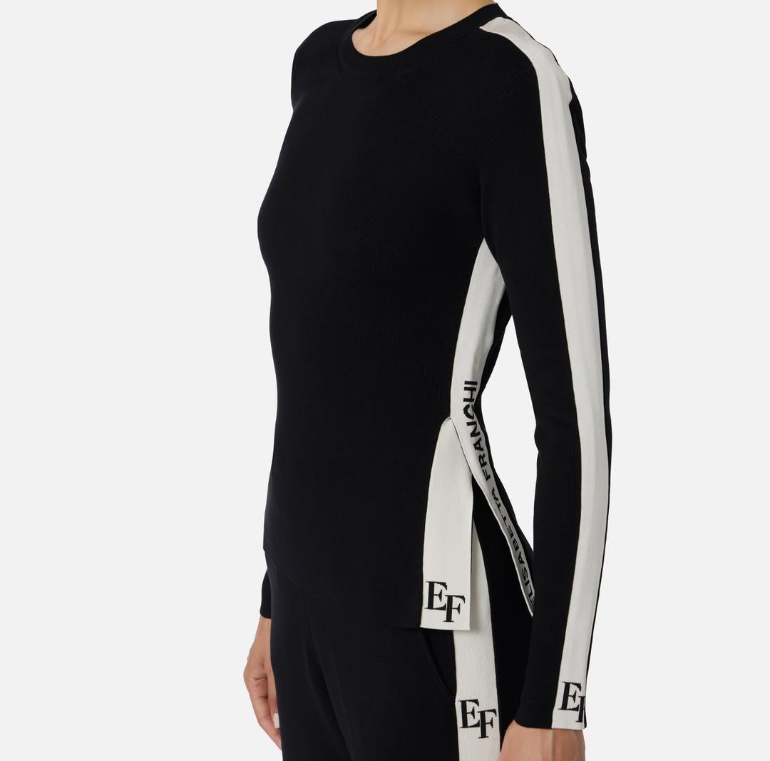 Maglia in viscosa con bande lucide MK03S56E2 EF3 ELISABETTA FRANCHI