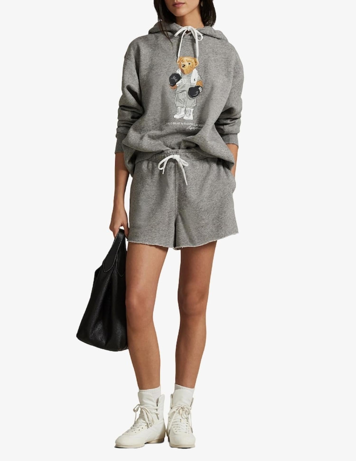 Felpa in cotone con cappuccio e stampa Bear 211971713 001 RALPH LAUREN
